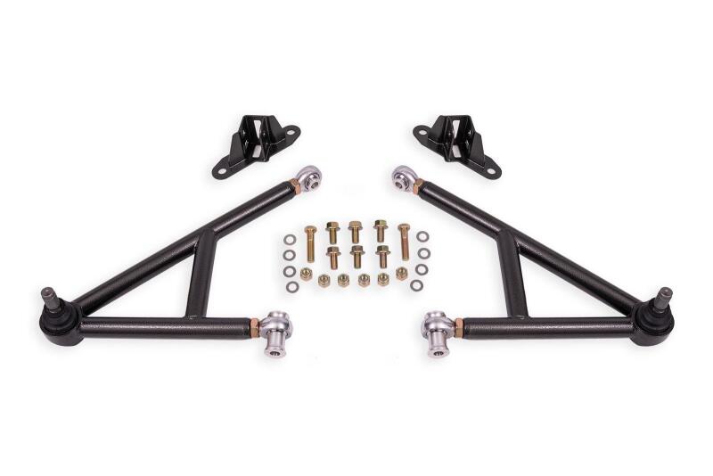 Ford Mustang Control Arms - Lower - BMR Suspension - Race, CM, Rod Ends, 19mm Ball Joint - Black Hammertone - `11-`14 Ford Mustang Control Arms - Lower - BMR Suspension - Race, CM, Rod Ends, 19mm Ball Joint - Black Hammertone - `11-`14